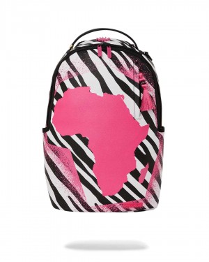 Sprayground Backpack AI AFRICA ZEBRA BACKPACK Pink | ZDRMI2310