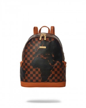 Sprayground Backpack AI GLOBE SAVAGE Brown | VIWXK9312