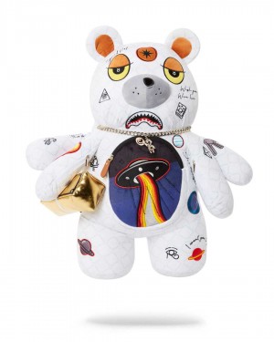 Sprayground Backpack ALIEN RICH BEAR BACKPACK White | FQCVW4978