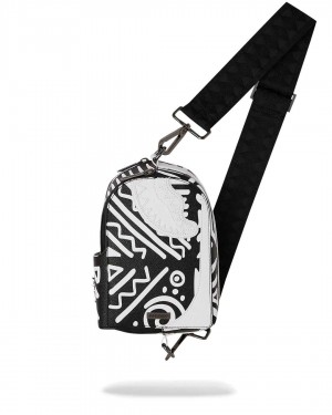 Sprayground Backpack Ai TRIBAL COURTURE SLING BACKPACK White | MNEBX8365