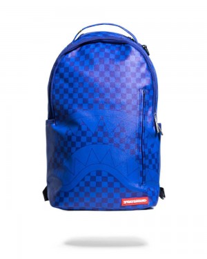 Sprayground Backpack CHECKERED SHARK Blue Blue | HKPTY0263