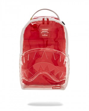 Sprayground Backpack CLEAR EMBOSSED SHARKS IN PARIS DLXSV BACKPACK White | WTHOK1364