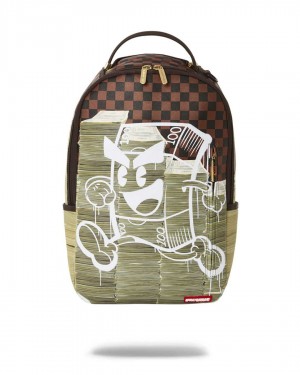 Sprayground Backpack DRIPPY MONEYBOY STACKS DLXR BACKPACK Beige | WTAXN0965