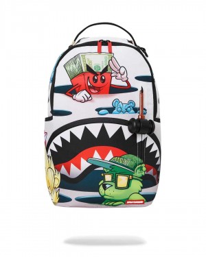 Sprayground Backpack FALLING IN A HOLE DLXSR BACKPACK White | YUSBL8139