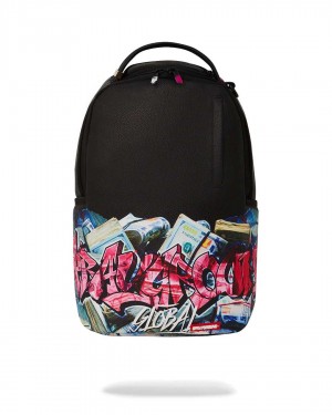 Sprayground Backpack GRAFFITTI MONEY STASH BACKPACK Black | YVCUT8237