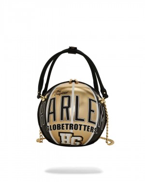 Sprayground Backpack HARLEM GLOBETROTTERS BASKETBALL SHAPED BAG BACKPACK Gold | POSTY0817