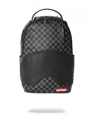 Sprayground Backpack HENNY CHECKERED SHARKMOUTH Black | SRFZP8036