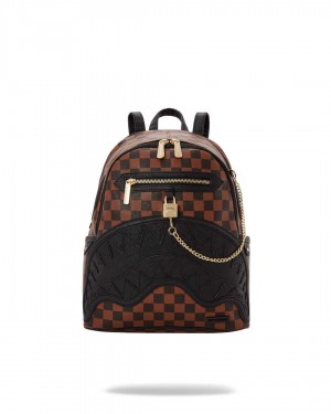 Sprayground Backpack HENNY SIP LOCK SAVAGE Brown | QWCYE1509