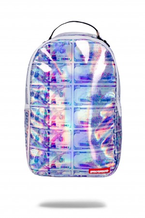 Sprayground Backpack HOLOGRAM MONEY Silver | XDBRQ7156