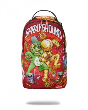 Sprayground Backpack MONEY BEAR VS ASTROMANE DLXR BACKPACK Red | NKQDG7029