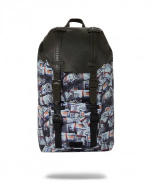 Sprayground Backpack NEW MONEY STACKS HILLS Black | CQOEG3518