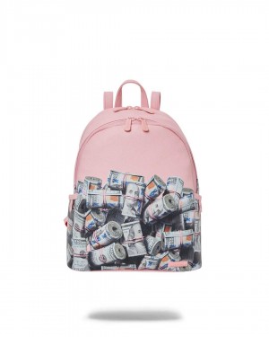 Sprayground Backpack NEW MONEY STACKS SAVAGE Pink | BKZAC8153