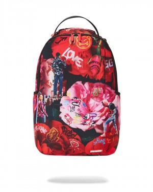 Sprayground Backpack PAINTED ROSES BACKPACK Red | JCNOX2618