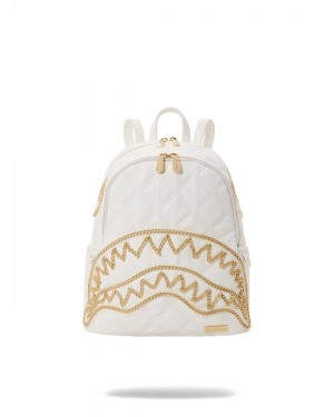 Sprayground Backpack RIVIERA SAVAGE White Gold White | LQNWM4095