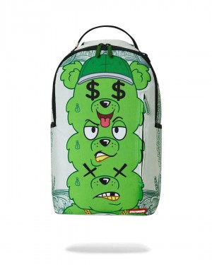 Sprayground Backpack SEEING TRIPLE MONEY BEAR DLXSR BACKPACK Green | RYILN9587