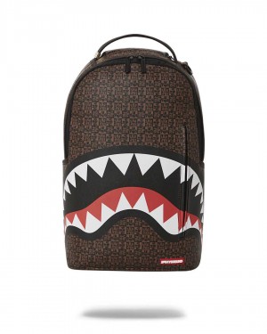 Sprayground Backpack SHARKS IN PARIS CHECK BACKPACK Brown | ATWMO3128