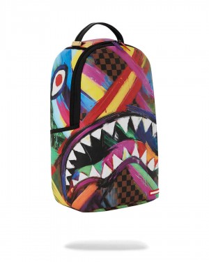 Sprayground Backpack SHARKS IN PAINT BACKPACK Purple | XGWDL4762