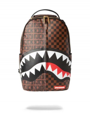 Sprayground Backpack SPLIT THE CHECK BACKPACK Brown | IHZUL6971