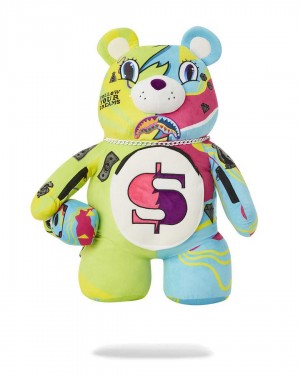 Sprayground Backpack SPLIT WEIRD BEAR BACKPACK Green | HZAQI0713