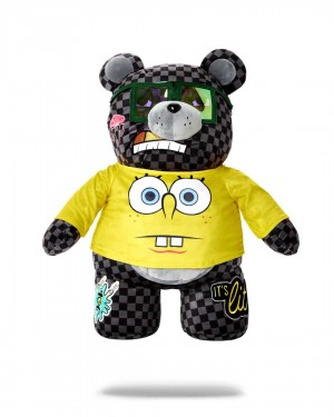 Sprayground Backpack SPONGEBOB MONEY BEAR Black | SVUGB4915