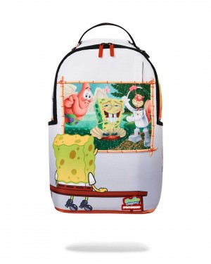 Sprayground Backpack SPONGEBOB IN MUSEUM BACKPACK White | JXKSI5170