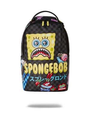 Sprayground Backpack SPONGE BOB BUBBLE CHECKERED 02 DLXR BACKPACK Black | YOHFL2543