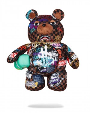 Sprayground Backpack TAGGED UP SIP BEAR BACKPACK Brown | UQLZW7423