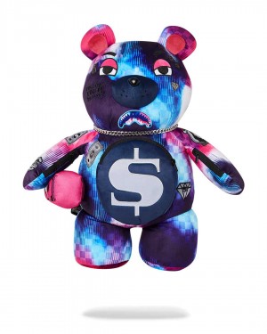 Sprayground Backpack TYE CHECK TEDDY BEAR Purple | ZYPAJ8431