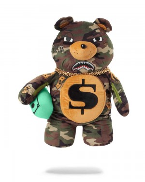 Sprayground Backpack Teddy Money Bear Green | QFDAS1526