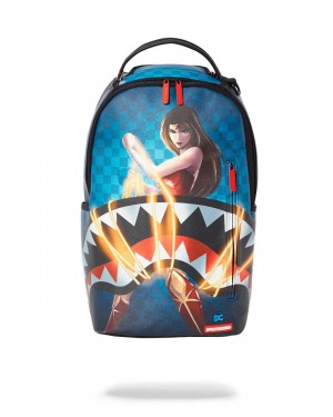 Sprayground Backpack WONDER WOMAN LASSO SHARK Black | XPDUF6394