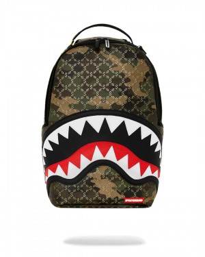 Sprayground Backpack $ PATTERN OVER BACKPACK Camo Green | YWSKV8513