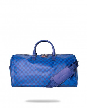 Sprayground Bag CHECKERED SHARK DUFFLE Blue Blue | GXFQC2083