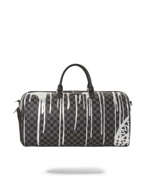 Sprayground Bag DRIPS DUFFLE Platinum Black | YSKUC1286