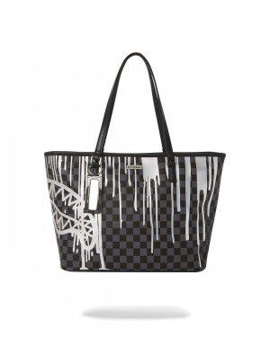 Sprayground Bag DRIPS TOTE BAG Platinum Black | PIVTQ9813