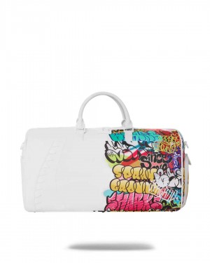 Sprayground Bag HALF GRAFF DUFFLE White | BUEVW4027