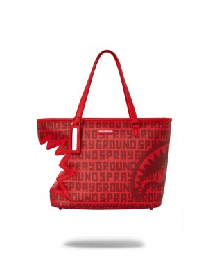 Sprayground Bag INFINITI SHARK BITE TOTE Red Red | GUZBJ0467