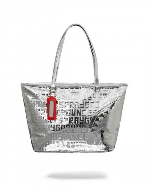 Sprayground Bag METALLIC INFINITI TOTE Metal Silver | SLFVE5273