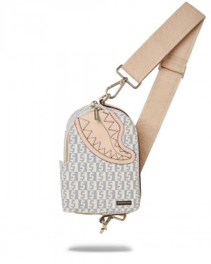 Sprayground Bag MONEY CHECKERED CROSSBODY BACKPACK Rose White | CWDUG0849