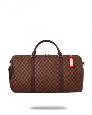 Sprayground Bag MONEY CHECK DUFFLE Brown | DPMVW4130