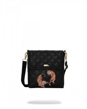 Sprayground Bag MONEY TIGERS MESSENGER SLING Black | QUBGH4281