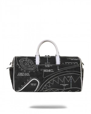 Sprayground Bag REVERSE TECHNICAL CUT AND SEW DUFFLE Black | ZQJHF6879