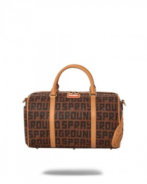 Sprayground Bag SPLIT INFINITI CHECK MINI DUFFLE Brown | ZHKGB4219