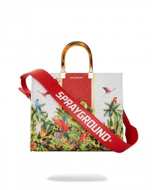 Sprayground Bag TREE TOPS TORTUGA TOTE White | GSAEW2305