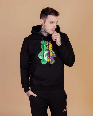 Sprayground Hoodie ANATOMY BEAR HOODIE Black | UOVZK0753