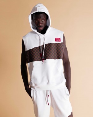 Sprayground Hoodie ANDRE CHECKERED HOODIE White | GLFHV5369