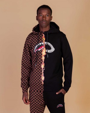 Sprayground Hoodie BURNT SHARKS IN PARIS HOODIE Black | ICHPM1087