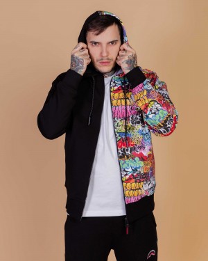 Sprayground Hoodie HALF GRAFF HOODIE Black | MIUER0613