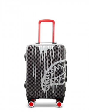 Sprayground Luggage DRIPS SOFT SHELL LUGGAGE Platinum Black | JCPXH1480