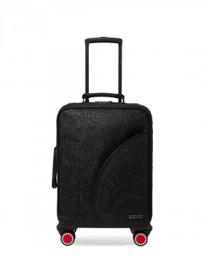 Sprayground Luggage NIGHT GRAFF EMBOSSED SOFT LUGGAGE Black | KHRZM0927