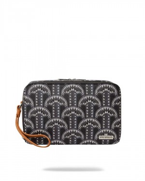 Sprayground Pochette ILLUCHAINS TOILETRY BAG Black | DFBXY0713